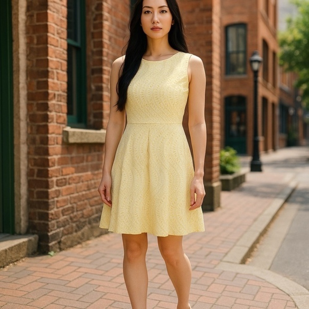 Katherine Kelly Yellow Sleeveless A-Line Mini Dress for Cocktail Events